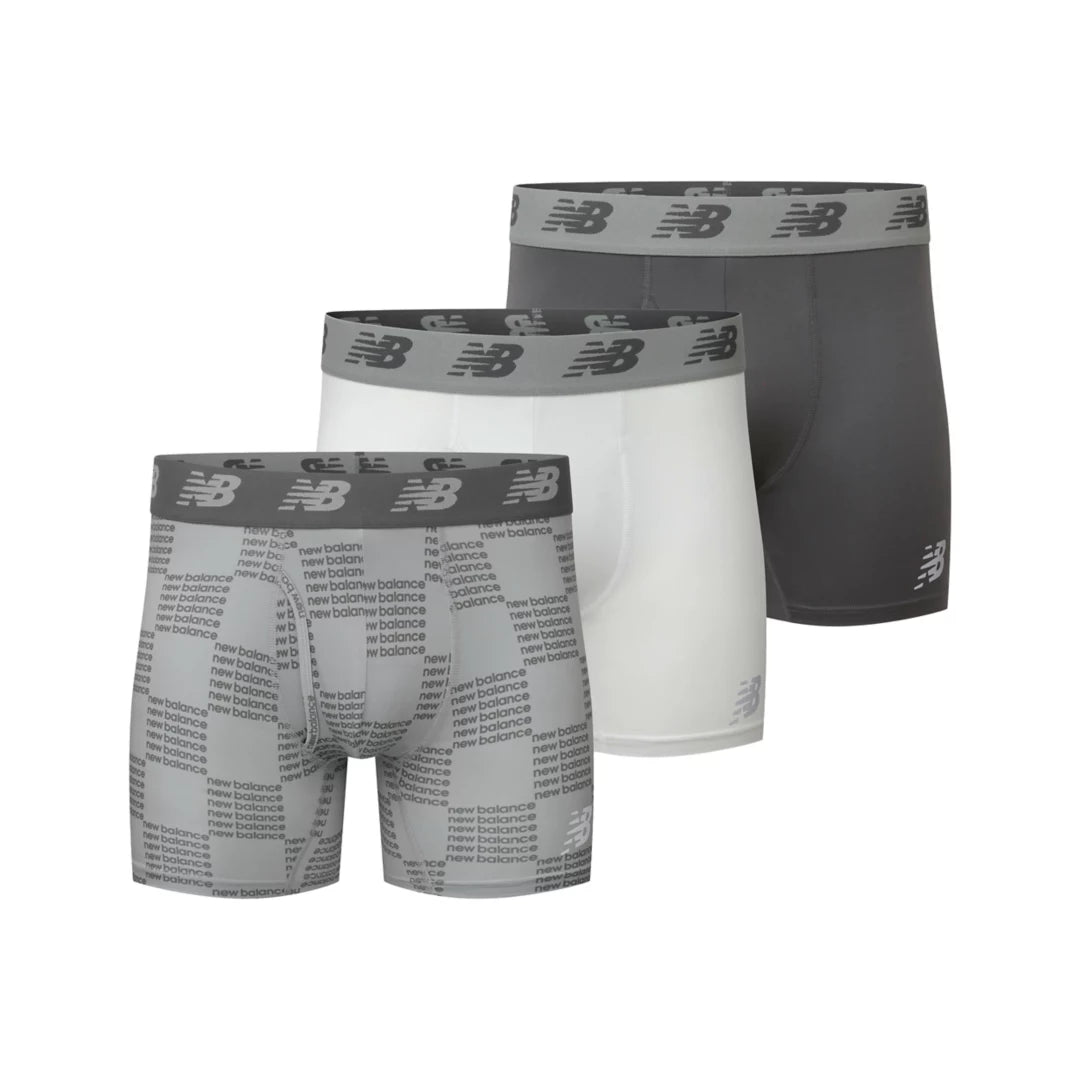 New Balance Mens Premium 6 Inch Boxer Brief with Fly 3 Pack For Men
