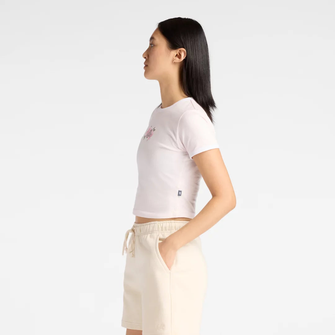 New Balance Linear Rose Baby Doll T-Shirt For Women