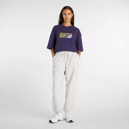 New Balance Athletics Premium Chest Logo Cropped T-Shirt For Women