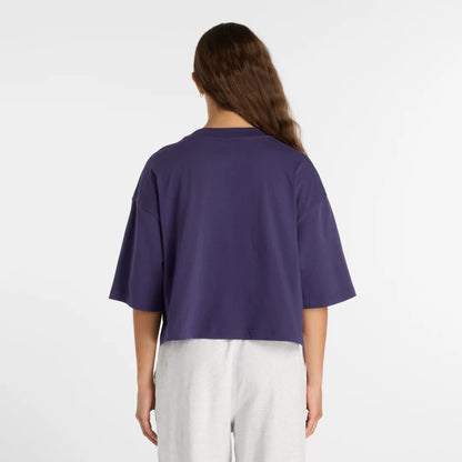 New Balance Athletics Premium Chest Logo Cropped T-Shirt For Women