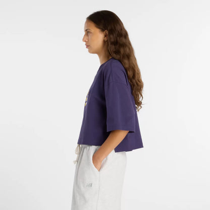 New Balance Athletics Premium Chest Logo Cropped T-Shirt For Women