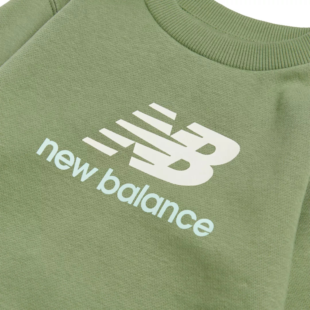 New Balance Brush Back Stacked Logo Crew For Kids