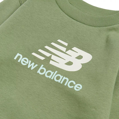 New Balance Brush Back Stacked Logo Crew For Kids