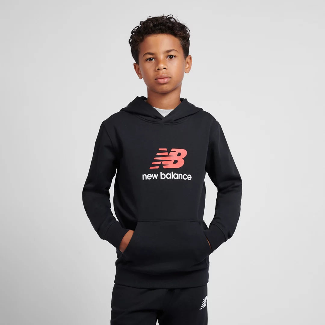 New Balance Brush Back Stacked Logo Hoodie For Kids