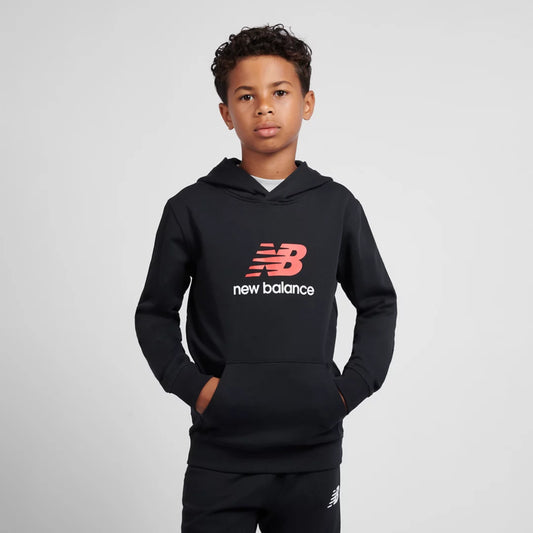New Balance Brush Back Stacked Logo Hoodie For Kids