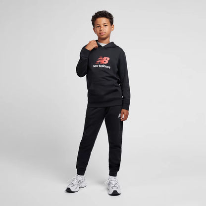New Balance Brush Back Stacked Logo Hoodie For Kids