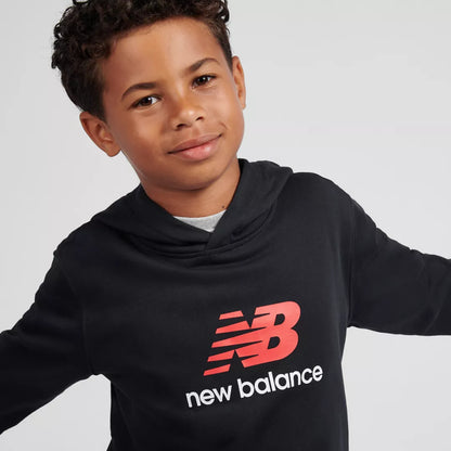 New Balance Brush Back Stacked Logo Hoodie For Kids
