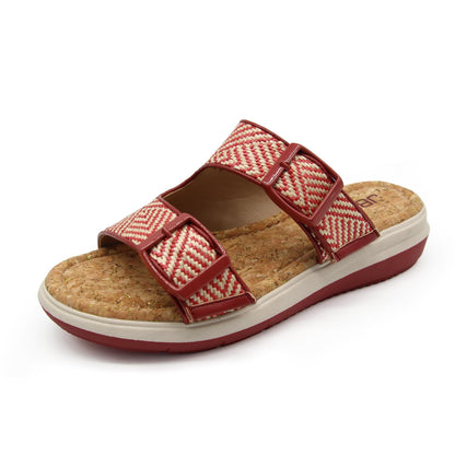 Women Kona Red/Cream Raffia