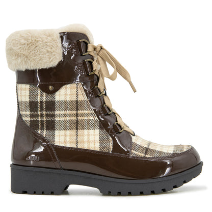 Women Antonio Waterproof Brown/Patent Plaid