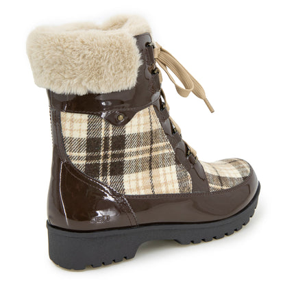 Women Antonio Waterproof Brown/Patent Plaid