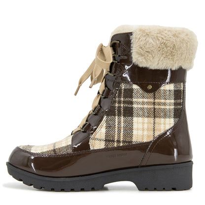 Women Antonio Waterproof Brown/Patent Plaid