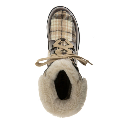 Women Antonio Waterproof Brown/Patent Plaid